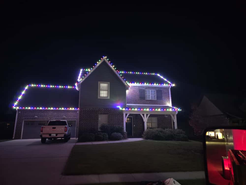 Holiday lighting in Tuscaloosa, colored christmas lights, residential christmas lights
